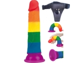 Lovetoy Prider Gökkuşağı Renkli Damarlı 19 Cm Kemerli Realistik Dildo-410025