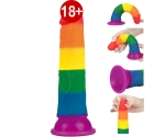 Lovetoy Prider Gökkuşağı Renkli Damarlı 19 Cm Realistik Dildo-410025