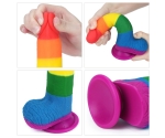 Lovetoy Prider Gökkuşağı Renkli Damarlı 20 Cm Realistik Dildo-410026