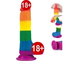 Lovetoy Prider Gökkuşağı Renkli Damarlı 20 Cm Realistik Dildo-410026