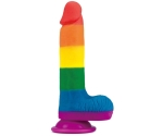 Lovetoy Prider Gökkuşağı Renkli Damarlı 20 Cm Realistik Dildo-410026