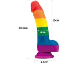 Lovetoy Prider Gökkuşağı Renkli Damarlı 21 Cm Realistik Dildo-410027
