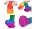 Lovetoy Prider Gökkuşağı Renkli Damarlı 21 Cm Realistik Dildo-410027