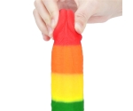 Lovetoy Prider Gökkuşağı Renkli Damarlı 23 Cm Realistik Kemerli Penis-410028