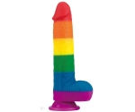 Lovetoy Prider Gökkuşağı Renkli Damarlı 23 Cm Realistik Kemerli Penis-410028