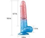 Lovetoy Renkli Ultra Yumuşak 23 Cm Jel Dildo