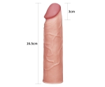Lovetoy X-Tender Realistik Dokuda 2.5 Cm Uzatmalı Penis Kılıfı-LV1050F