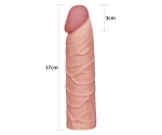 Lovetoy X-Tender Realistik Dokuda 2.5 Cm Uzatmalı Penis Kılıfı-LV1051F