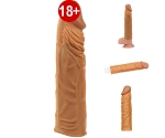 Lovetoy X-Tender Realistik Dokulu 5 Cm Uzatmalı Penis Kılıfı-LV1052B
