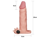 Lovetoy X-TENDER Realistik Titreşimli  5 Cm Uzatmalı Penis Kılıfı-1063F