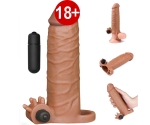 Lovetoy X-TENDER Realistik Titreşimli 5 Cm Uzatmalı Penis Kılıfı-LV1061B