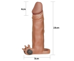 Lovetoy X-TENDER Realistik Titreşimli 5cm Uzatmalı Penis Kılıfı-1063B