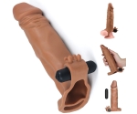 Lovetoy X-TENDER Realistik Titreşimli 5cm Uzatmalı Penis Kılıfı-1063B