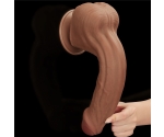 Lovetoy Brown King Size Hareketli Dış Yüzey Ultra Yumuşak 29 Cm Realistik Penis