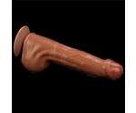 Lovetoy Brown King Size Hareketli Dış Yüzey Ultra Yumuşak 29 Cm Realistik Penis
