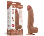 Lovetoy Brown King Size Hareketli Dış Yüzey Ultra Yumuşak 31 Cm Realistik Kemerli Penis