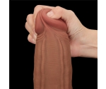 Lovetoy Brown King Size Hareketli Dış Yüzey Ultra Yumuşak 31 Cm Realistik Kemerli Penis