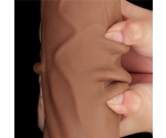 Lovetoy Brown King Size Hareketli Dış Yüzey Ultra Yumuşak 31 Cm Realistik Kemerli Penis