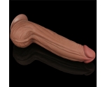 Lovetoy Brown King Size Hareketli Dış Yüzey Ultra Yumuşak 31 Cm Realistik Penis