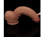 Lovetoy Brown King Size Hareketli Dış Yüzey Ultra Yumuşak 31 Cm Realistik Penis
