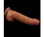 Lovetoy Brown King Size Hareketli Dış Yüzey Ultra Yumuşak 31 Cm Realistik Penis