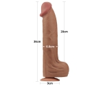 Lovetoy Brown King Size Hareketli Dış Yüzey Ultra Yumuşak 36 Cm Realistik Penis