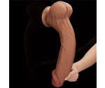 Lovetoy Brown King Size Hareketli Dış Yüzey Ultra Yumuşak 36 Cm Realistik Penis