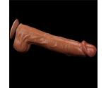 Lovetoy Brown King Size Hareketli Dış Yüzey Ultra Yumuşak 36 Cm Realistik Penis