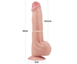 Lovetoy King Size Hareketli Dış Yüzey Özel Seri Ultra Yumuşak 29 Cm Realistik Kemerli Penis