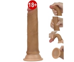 Lovetoy Nature Cock Serisi Özel Çift Dokulu 18 cm Esmer Realistik Penis