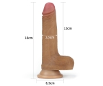 Lovetoy Nature Cock Serisi Özel Çift Katmanlı 18 cm  Esmer Realistik Penis