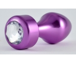 Lovetoy Purple Metal Taşlı Anal Plug 8 Cm