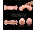 Lovetoy Virgin Skin Gerçekçi Dokuda Çift Taraflı Oral ve Vajinal Mastürbator