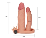 Lovetoy X-Tender 19 Cm Realistik 2.5 Cm Uzatmalı Double Penis Kılıfı-LV314100