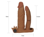 Lovetoy X-Tender 19 Cm Realistik 5 Cm Uzatmalı Double Penis Kılıfı-LV314101