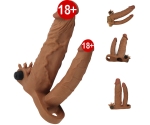 Lovetoy X-Tender 19 Cm Realistik 5 Cm Uzatmalı Double Penis Kılıfı-LV314101