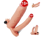 Lovetoy X-Tender 21 Cm Realistik 7.6 Cm Uzatmalı Double Penis Kılıfı-LV314102
