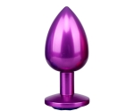 Metal Mor Renk Beyaz Taşlı Küçük Anal Plug