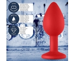 Özel Kırmızı Silikon Lüks Taşlı Küçük Boy Anal Plug
