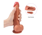 Özel Yumuşak Dokulu Ultra Gerçekci Çift Katmanlı 20 Cm Realistik Penis Dildo