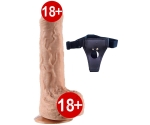 Parkar 18 Cm Oynar Başlı 6 Mod ve 6 Hıza Sahip Realistik Kemerli Penis