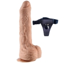 Parkar 18 Cm Oynar Başlı 6 Mod ve 6 Hıza Sahip Realistik Kemerli Penis