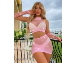 Pembe Taşlı Fantezi Vücut Çorabı Pembe Taşlı Fantezi Vücut Çorabı