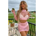 Pembe Taşlı Fantezi Vücut Çorabı Pembe Taşlı Fantezi Vücut Çorabı