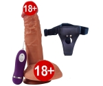 Pson 22 Cm Çift Katmanlı 10 Fonksiyonlu Titreşimli Yumuşak Kemerli Penis