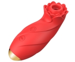 Red Flower Sucking Silikon 10 Modlu Titreşim ve Emiş Modlu Şarj Edilebilir Vibratör