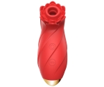 Red Flower Sucking Silikon 10 Modlu Titreşim ve Emiş Modlu Şarj Edilebilir Vibratör