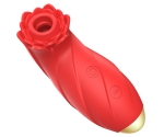 Red Flower Sucking Silikon 10 Modlu Titreşim ve Emiş Modlu Şarj Edilebilir Vibratör
