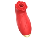 Red Flower Sucking Silikon 10 Modlu Titreşim ve Emiş Modlu Şarj Edilebilir Vibratör