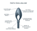 Satisfyer Bullseye Connect Dark Blue App Kontrollü Ayarlanabilir Titreşimli Penis Halkası